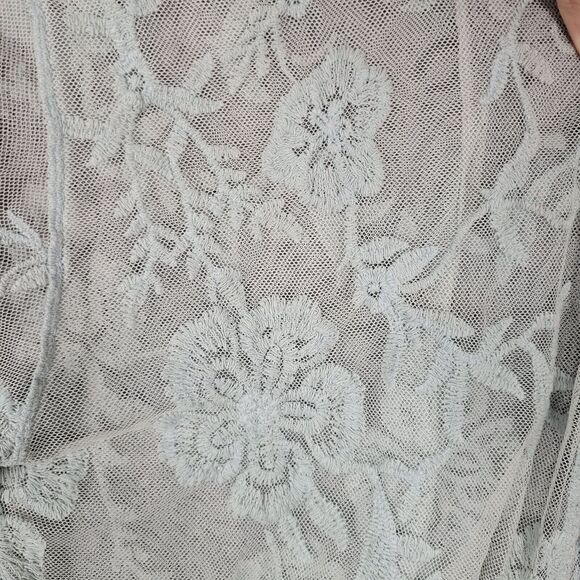 POLAGRAM Green Sheer Lace Kimono Fairy Romantic Feminine Dainty Flowy ONE SIZE - Picture 4 of 9